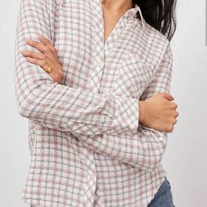 Rails Brady Powder Steel Blush Plaid Button-down Shirt Size XS